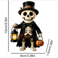 thumbnail image 4 of Halloween Resin Skeleton Gentleman Figurine, Adorable Handcrafted Halloween Decor for Rustic Fall Tiered Tray and Mantel Display, 4 of 6