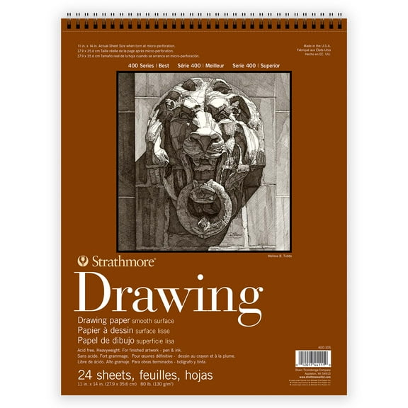 Strathmore Drawing Paper Pad, 400 Series, Smooth Surface, 11" x 14""