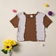 thumbnail image 2 of Gibobby Blusas Manga Larga Niñas Niñas Colorblock Oreja Borde Cuello redondo Acanalado Punto Manga corta Ropa Verano Casual Top （Café， 8-9Años), 2 of 5