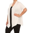 thumbnail image 4 of Moa Collection Women's Plus Size Open Front Cardigan – Casual Short Sleeve Design, 4 of 6