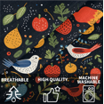 thumbnail image 2 of Herdesigns Colorful Birds Throw Pillow Covers, 14x14 Inch Pack of 2 Soft Couch Pillowcases Cushion Cases for Sofa Bedroom Living Room Home Decor, Fruit and Bird, 2 of 7