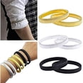 thumbnail image 4 of pares de sujetamangas antideslizantes, sujetamangas, pulseras elásticas de metal para camisas de manga larga, para fijar mangas largas, para camareros, mujeres y hombres, 4 of 5