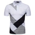 thumbnail image 1 of Pisexur Mens Dress Shirts Irregular Color Block Patchwork Business Shirts Button Down Short Sleeve Shirts Moisture Wicking Casual Stylish Workout Shirts, 1 of 6