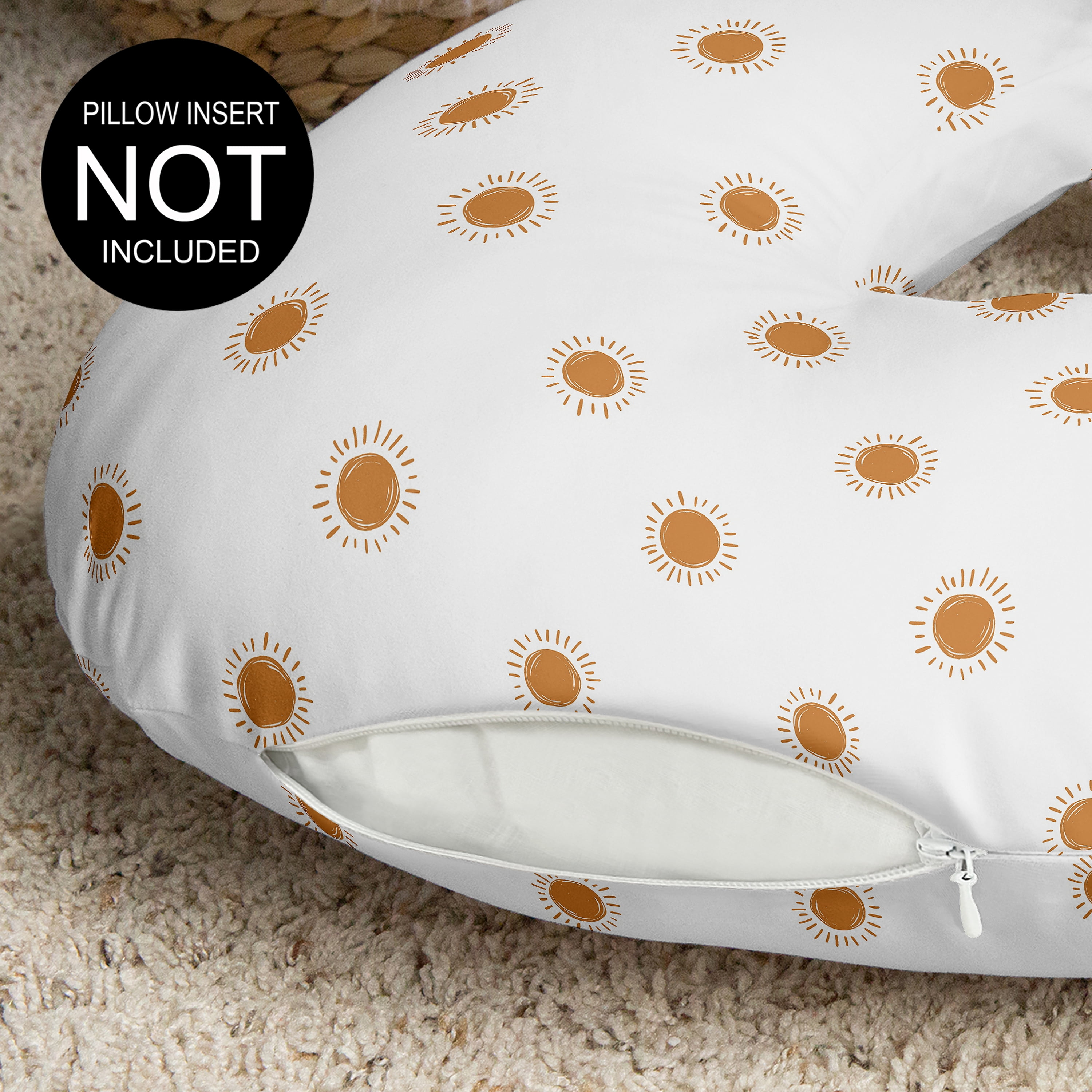 Sweet Jojo Designs Boho Sun Orange and White Nursing Pillow Cover Case (Pillow Not Included) (Pillow NOT Included)