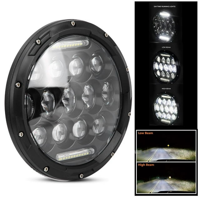 Keenso LED Car Headlight 1Pcs 7inches 300W 6000K LED Car Headlight Round Headlight