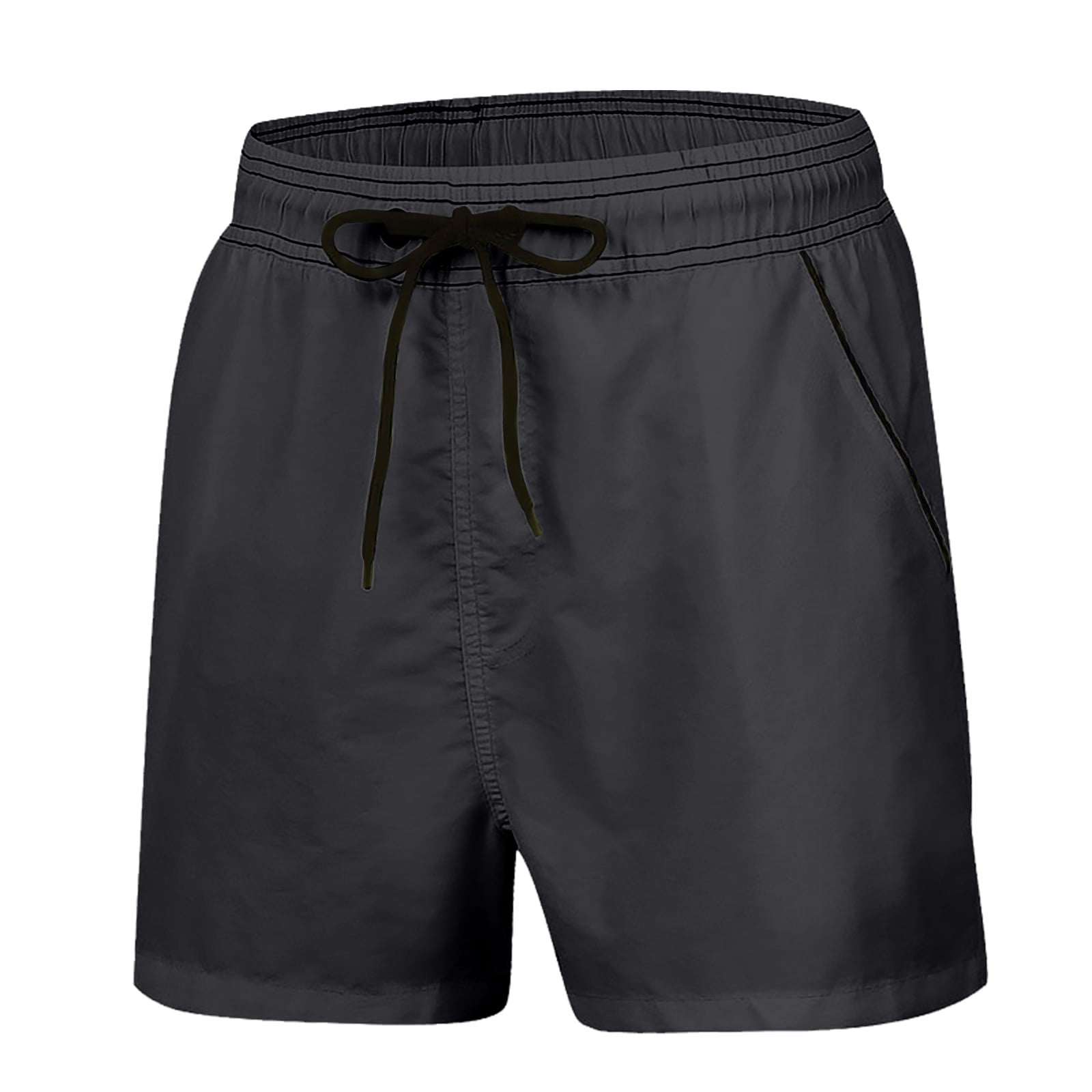 DOPI Men's Slim Swim Shorts with Zipper Pockets Quick Dry Swimsuit Sports Swim Trunks