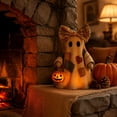 thumbnail image 4 of Lighted Vintage Patchwork Ghost, LED Ghost Tabletop Figurine, Vintage Halloween Patchwork Ghosts Lamp, Rustic Fall Figurine Decoration for Mantel Shelf Entryway Porch, 4 of 6