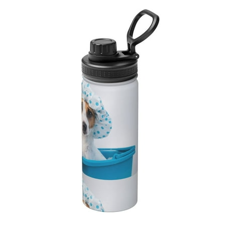 

Pofeuu Terrier Takes A Bath With Shower Cap Print 18oz Sports Insulated Kettle Stainless Steel Vacuum Water Bottle Leakproof Sport Flask