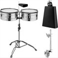 thumbnail image 3 of 6 Inch Cowbell and Cowbell Clamp, Adjustable Standard Cowbell Mount Holder, Percussion Accessory, Drum Key,1 * Cowbell Clamp 1 * Cowbell 1 * Drum Key,Black & Silver, 3 of 8