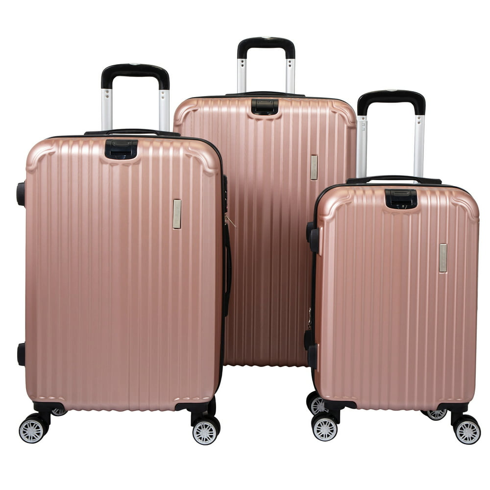 Topcobe - Topcobe 3pcs Expandable Suitcase, Vertical Striped Suitcase ...