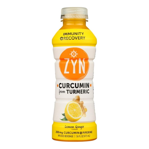 Zyn Curcumin Drink Lemon Ginger Case of 12 16 fl oz.
