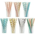 thumbnail image 2 of 25pcs/Set Disposable Paper Straws Creative Glitter Drinking Straw Fashion Birthday Party Supplies Mix Stripes Rietjes Tableware, 2 of 5
