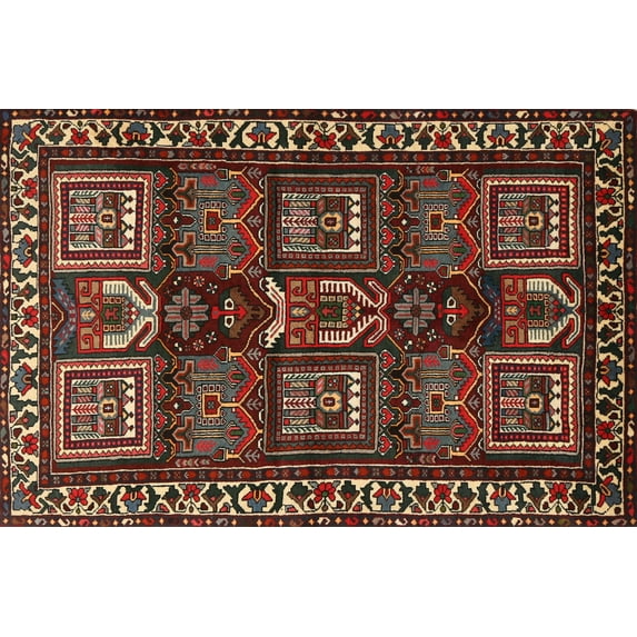 Ahgly Company Machine Washable Indoor Rectangle Traditional Brown Area Rugs, 4' x 6'