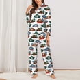thumbnail image 2 of Picia Pirate Hats Pattern Women’s Long-Sleeve Sleepwear Set - Soft 2-Piece Loungewear with Pockets, Comfy PJs for Relaxing Nights-Medium, 2 of 7
