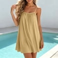 thumbnail image 2 of ZToonmas Women's Spaghetti Strap Swing Dress Scoop Neck Sleeveless Casual Loose Mini Dress for Beach Vacation, 2 of 7