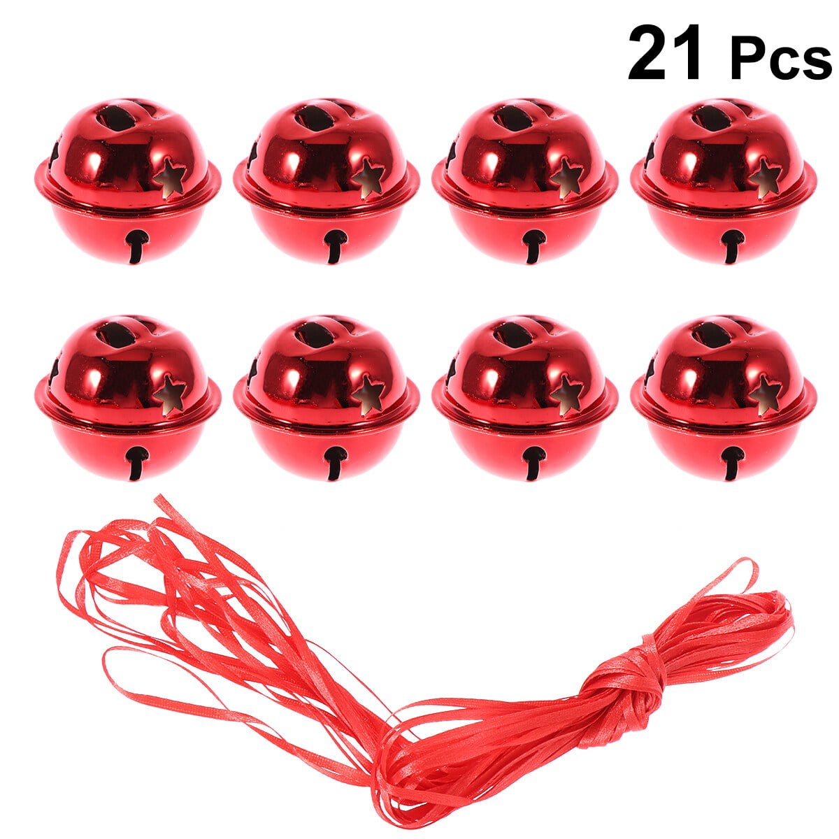 uxcell Jingle Bells, 5/16(8mm) 80pcs Small Bells for Crafts DIY Christmas,  Holiday Decoration, Musical Party, Home, Festival, Wedding, Rose Red