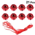thumbnail image 2 of CIMAXIC christmas 21Pcs Five-point Star Christmas Bells Mini Creative Shiny Rattle Bells Handmade Small Christmas Jingle Bell (20pcs 3cm Red Bells+10m Ribbon),1.18"X1.18"X1.18", 2 of 4