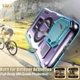 thumbnail image 3 of KOMI for iPhone 16 Pro MagSafe Case with Adjustable Metal Camera Lens Cover Stand with 1 Screen Protectors,[Military-Grade Protection] Rugged Heavy Duty Magnetic Case for iPhone 16 Pro 6.3" Purple, 3 of 5