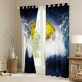 thumbnail image 5 of 3D Sports Softball Curtains Ball Sports Theme 52"x63" Set of 2 Panels Window Curtains & Drapes ,Thunder and Lightning 30%-50% Blackout Curtains Ball Game Window Treatments Abstract Art Room Decor, 5 of 5