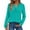 Turquoise, variant on Women's Solid Color Long Sleeve Shirts, Elegant and Casual Tops with Trendy Appeal