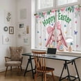 thumbnail image 5 of Spring Easter Kitchen Curtains 45 Inch Length, Pink Cute Rabbits Flowers Eggs Butterflies Plants Tiers Curtains for Bathroom Bedroom Cafe, Light Filtering Window Treatment Drapes 2 Panels 42"Wx45"L, 5 of 8