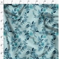 thumbnail image 3 of Soimoi Japan Crepe Satin Blue Fabric By the Yard - 54 Inch Wide - Florals, Leaves Print Fabric - Elegant & Beautiful Patterns for Fashion and Home Decor Printed Fabric, 3 of 6