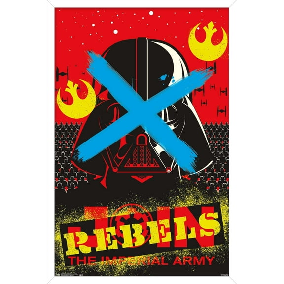 Star Wars: Saga - Vader Rebel Wall Poster, 14.725" x 22.375", Framed