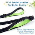 thumbnail image 3 of Dog Leash 5ft/6ft Long, Double Handle Dog Leash for Safe Control Training, Double Sided Reflective Leash for Small, Medium & Large Dog(6 ft,Black Green), 3 of 7