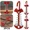 3PCS Red, variant on 3/5/10PCS Spring Fishbone Deck Pegs Tent Stakes Awning Anchor Wind Rope Buckle with Carabiner Deck Fixed Nails Camping Tent Hook