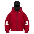 thumbnail image 4 of LiJinLong Balaclava Hoodie Zippe, Double Hooded Zip Jacket, Built-In Face Mask, Full Zip Hooded Sweatshirt, Unisex S-XXL, 4 of 5