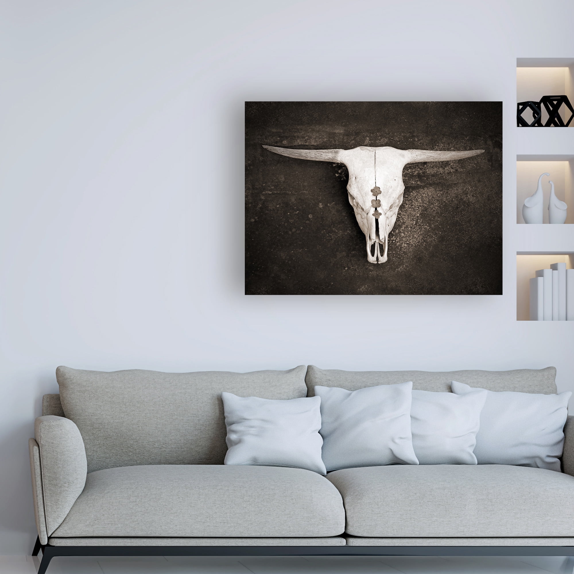 Trademark Fine Art 'Sepia Cattle Skull' Canvas Art by Brooke T. Ryan