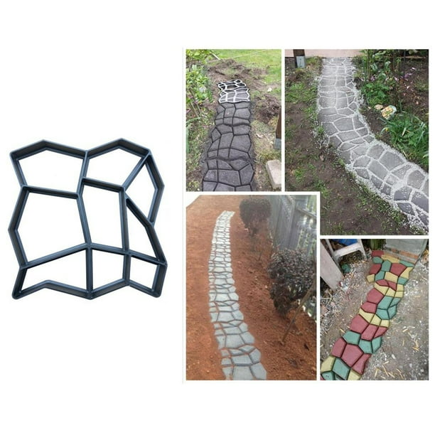 SPRING PARK DIY Garden Path Maker Mold Paving Cement Brick Stone Road ...