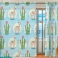 thumbnail image 2 of FREEAMG Alpaca Cactus Plants Sheer Curtains Window Voile Panels Drapes Tulle Curtains Semi Sheer Curtains 84 Inches Long for Living Room Bedroom, Set of 2, 2 of 4