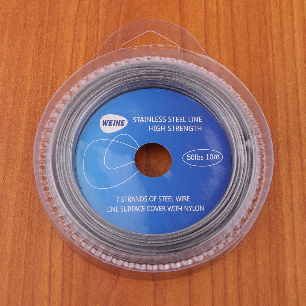 Stainless Steel Wire Leader 10m 50 LB coated 36 sleeves FREE USA SHIPPING 