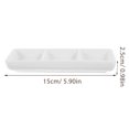 thumbnail image 2 of Shisuyan 6 Inch Pure White Ceramic 3-Compartment Appetizer Serving Tray Rectangular Divided Sauce Dishes for Spice Dish Soy Sauce, 2 of 9