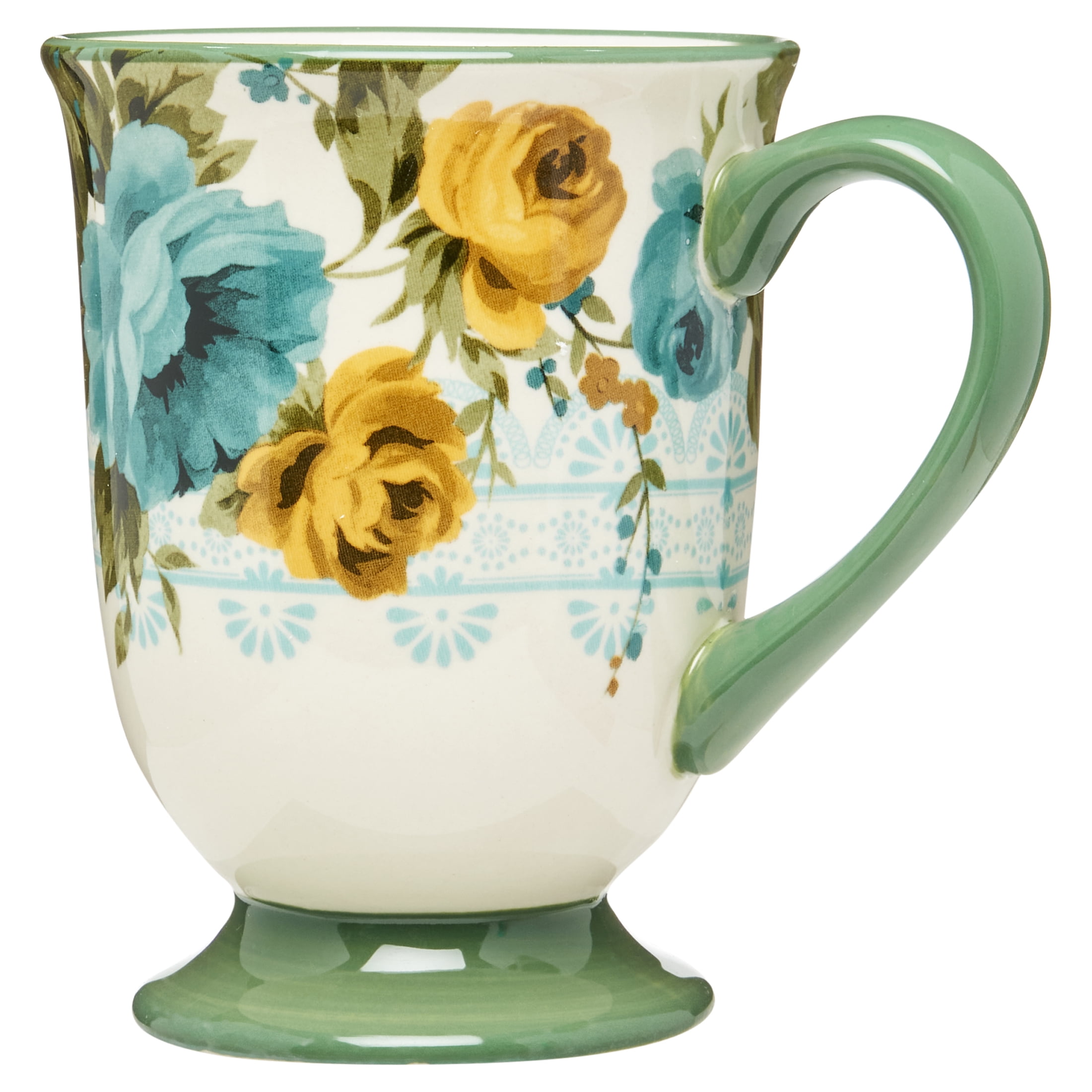 The Pioneer Woman Rose Shadow 4-Piece 18-Ounce Latte Mug Set