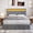 Grey FULL, variant on Luku Bed Frame with Charging Station and LED Lights, Upholstered Bed Frame with Adjustable Headboard, Heavy Duty Wood Slats, No Box Spring Needed, Easy Assembly