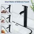 thumbnail image 4 of Grifo de baño negro, grifo mezclador de lavabo alto, grifo mezclador de lavabo de latón, grifo de lavabo ajustable de agua fría y caliente, grifo mezclador negro alto moderno, 4 of 5