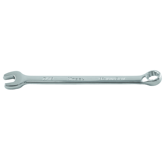 K Tool International Wrench 7/16 Inch Combination Hi Polish 12 Point 15 Degree