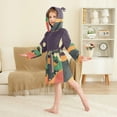 thumbnail image 4 of FORMRS Niños Bathrobe Unisex Hooded Robe Soft Plush Pajamas Sleepwear, Size 2-3T, Purple Mountain, 4 of 7