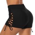 thumbnail image 4 of Bikini Swimsuit Women High Waisted Drawstring Swim Shorts Ruched Tummy Control Swimsuit Bottoms, 4 of 6