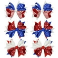 thumbnail image 4 of Pompotops American Flag Hair Bow Clips For Girls Independence Day Alligator Hair Pins Flower Hair Accessories, 4 of 6