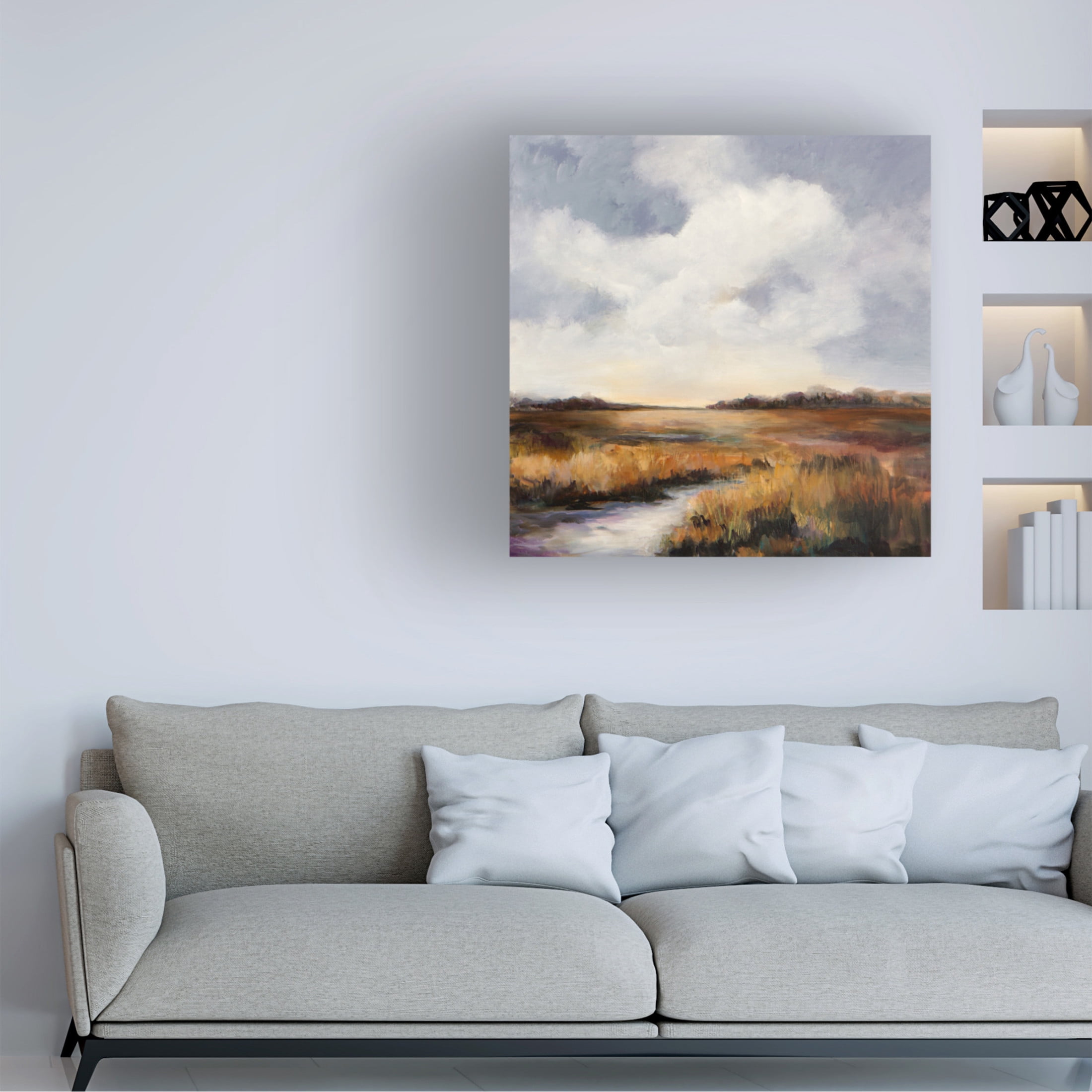 Canvas Wall Art - Karen Hale 'Amber Morn' Wall Art for Living Room, Bedroom, or Office Décor by Trademark Fine Art - 35 x 35 Inches