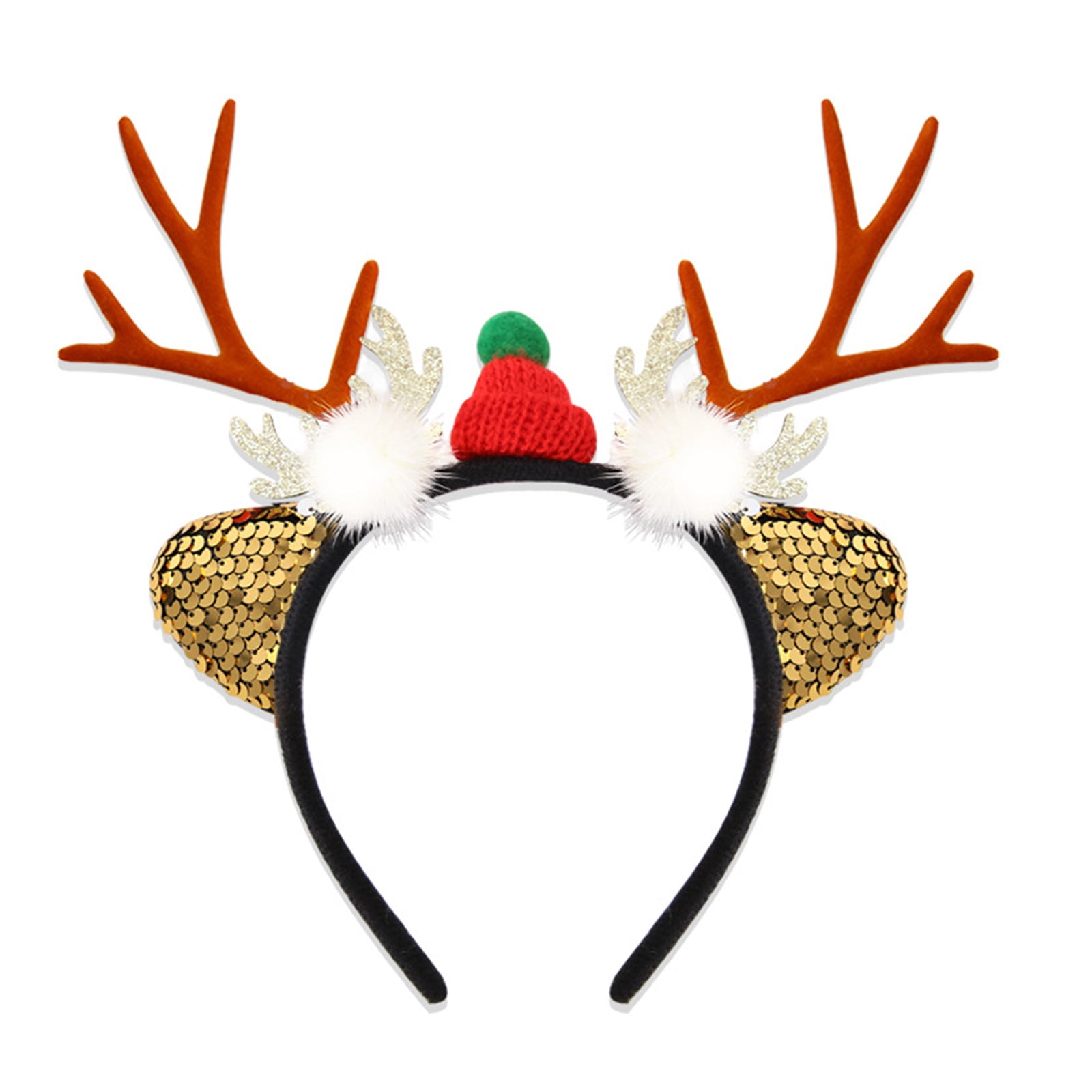 LSLJS Christmas Reindeer Headband for Women/Men,9 inch 