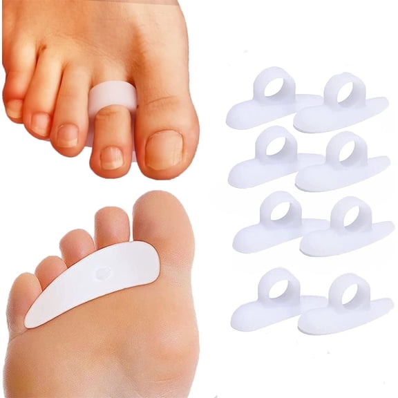 Casewin Silicone Gel Hammer Toe Cushion (4Pair - 8PCS) - Toe Corrector & Straightener for Curved Toe/Claw Toe & Mallet Toe - Toe Separators for Overlapping - Absorbs Shock & Vibration - Foot Care