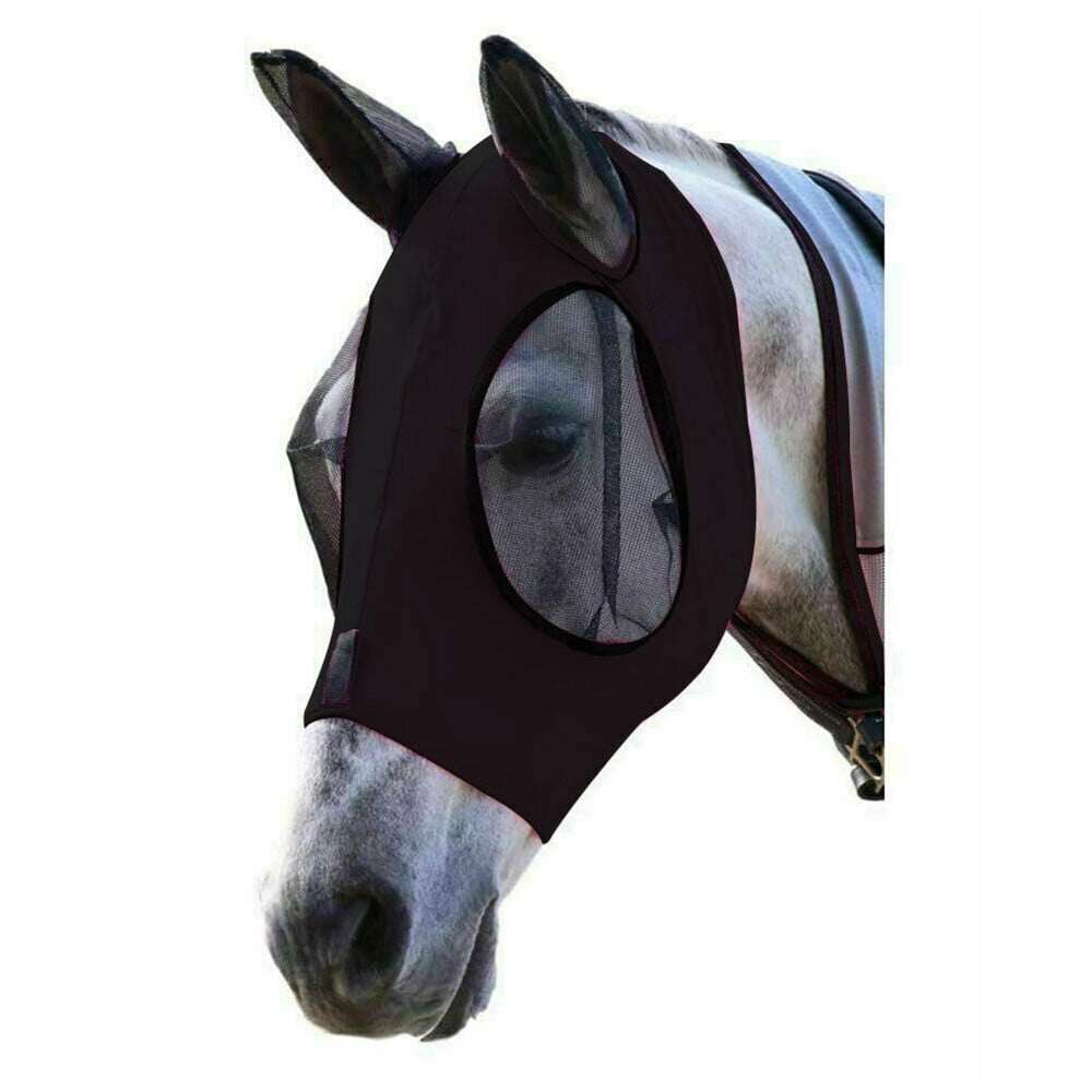 Professional Safe Horse Fly Mask Waterproof Full Face Mesh Protective Detachable 