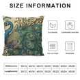 thumbnail image 5 of Orinice Peacock Feathers Graphic Decorative Throw Pillow Cover for Home Couch Living Room Bed Sofa Soft and Durable Short Plush 1PC 12x12in, 5 of 5