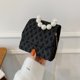 thumbnail image 1 of Bsvklp Bolsos De Hombro De Color Puro De Encaje Retro Bolso Bandolera Con Cadena De Perlas Para Mujer (Negro) Bsvklp Para estrenar, 1 of 8