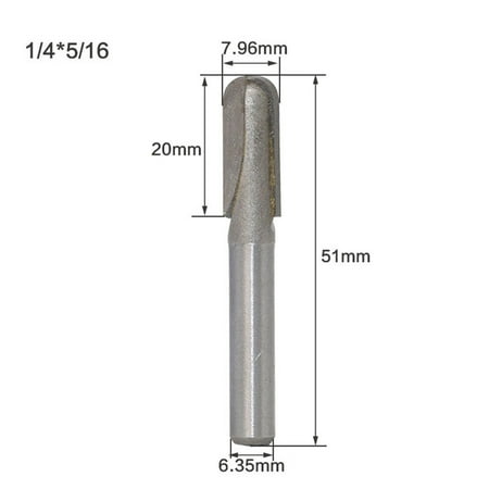 

BAMILL Long Blade Round Nose Wood Router Bit Long Reach Core Box Cutter 6.35mm Shank