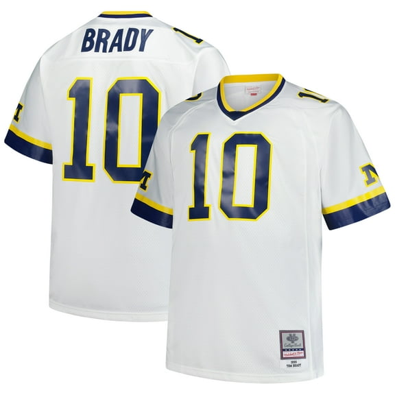 Men's Mitchell & Ness Tom Brady White Michigan Wolverines Big & Tall 1999 Legacy Jersey